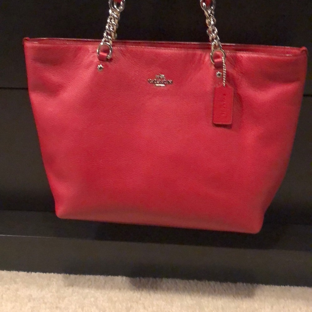 Red coach tote